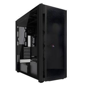 CAA-COR9000DRGB_1 Corsair iCUE LINK 9000D RGB Airflow Gaming Case w/ Glass Side, E-ATX, Dual System, Up to 18 Fans, InfiniRail Fan Mounting, iCUE LINK Hub, USB-C,  Asus BTF Compatible, Black