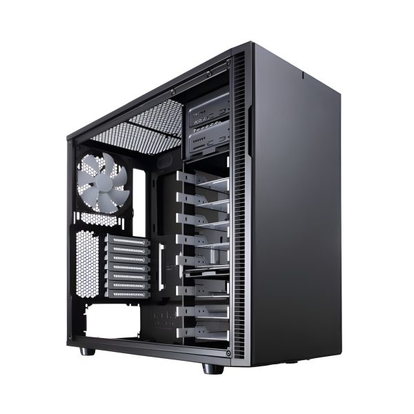 Fractal Design Define R5 (Black Solid) Silent Gaming Case, ATX, 2 Fans, Fan Controller, Configurable Front Door, Ultra Silent Design