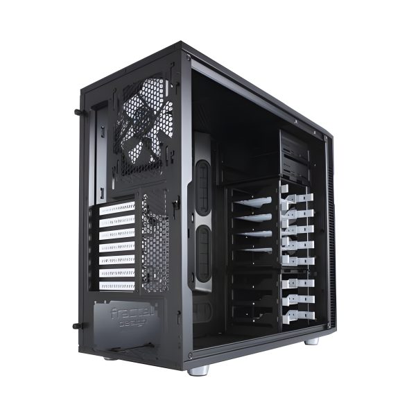 Fractal Design Define R5 (Black Solid) Silent Gaming Case, ATX, 2 Fans, Fan Controller, Configurable Front Door, Ultra Silent Design