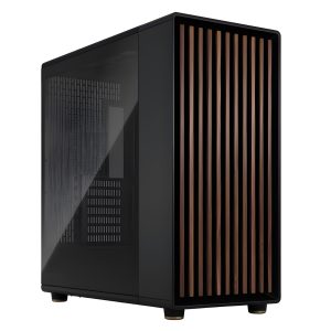 CAA-FRNORXLDTG_1 Fractal Design North XL Charcoal Black (TG Dark) Case w/ Dark Tint Glass Window, E-ATX, 3 PWM Fans, USB-C, Walnut Front