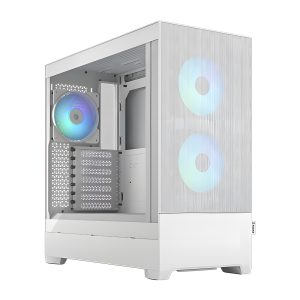 CAA-FRPOPAIRCTGRGB-W_1 Fractal Design Pop Air RGB (White TG) Gaming Case w/ Clear Glass Window, ATX, Hexagonal Mesh Front, 3 RGB Fans & ARGB Controller