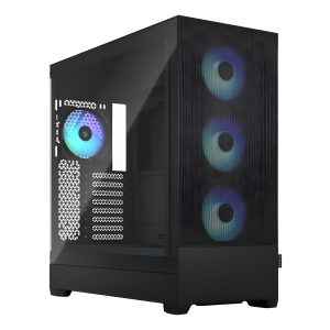 CAA-FRPOPXLAIRCTGRGB_1 Fractal Design Pop XL Air RGB (Black TG) Gaming Case w/ Clear Glass Window, E-ATX, Hexagonal Mesh Front, 4 RGB Fans & RGB Controller
