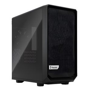 CAM-FRME2MIDTG_1 Fractal Design Meshify 2 Mini (Black TG) Gaming Case w/ Dark Glass Window, Micro ATX, Angular Mesh, USB-C, 331mm GPU & 280mm Radiator Support