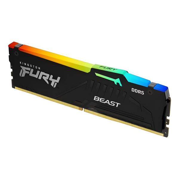Kingston Fury Beast RGB 64GB, DDR5, 5600MHz, CL36, 1.25V, ECC, PMIC, AMD EXPO & Intel XMP 3.0, Black, DIMM Memory